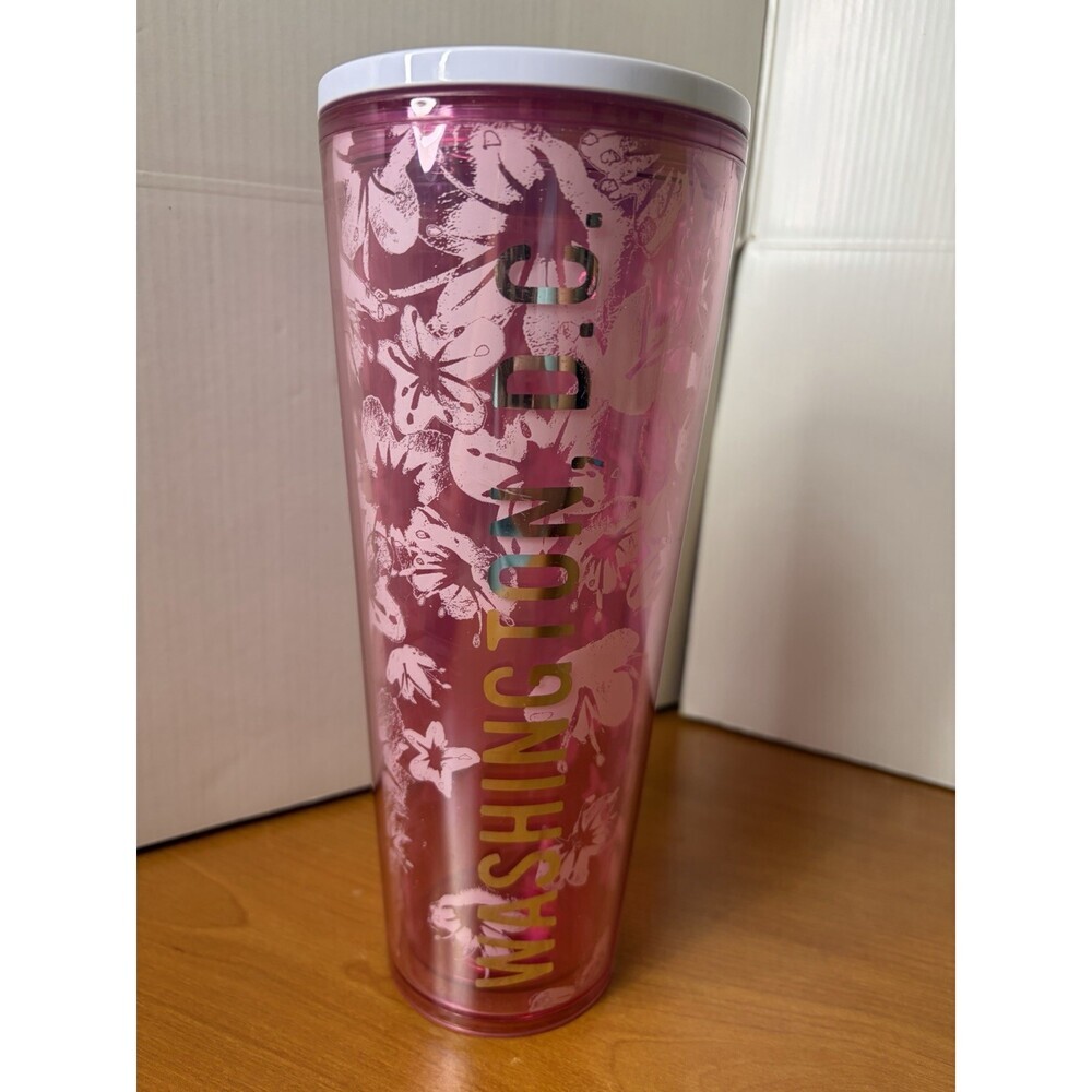 Starbucks Washington DC Cherry Blossom Tumbler Cold Cup Venti 24 oz. No Straw